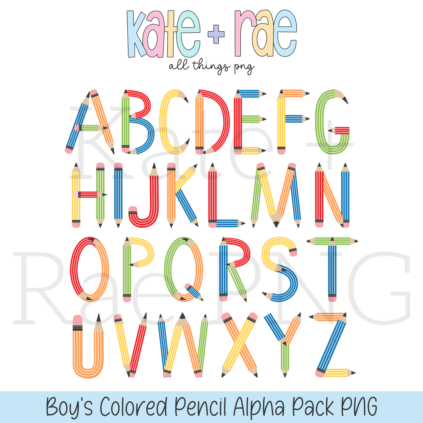 Boy's Colored Pencil Alpha Pack PNG