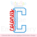 Colonels Side Cut Out Satin Stitch Applique Embroidery Design