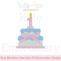 First Birthday Cake Mini Fill Embroidery Design