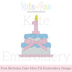 First Birthday Cake Mini Fill Embroidery Design