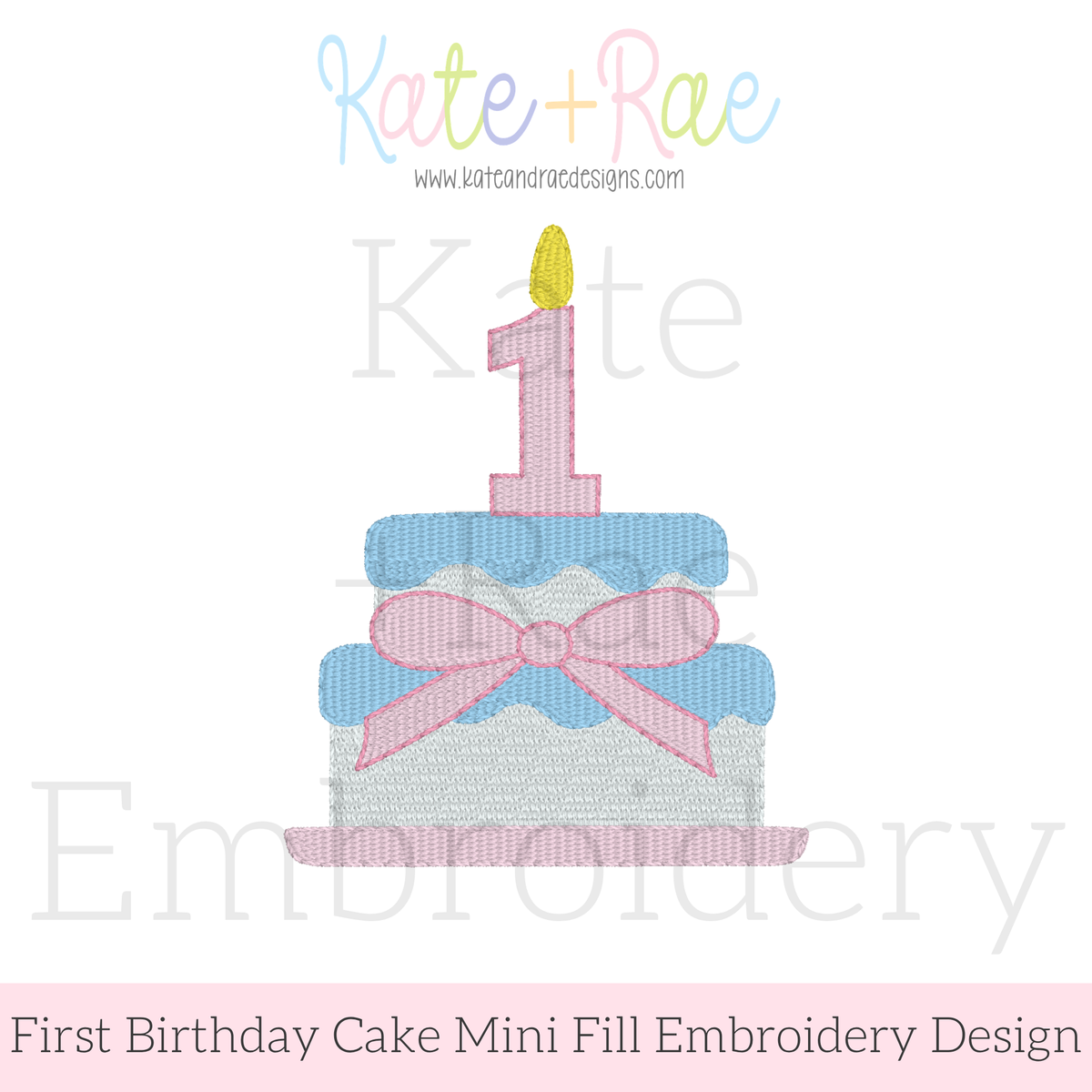 First Birthday Cake Mini Fill Embroidery Design
