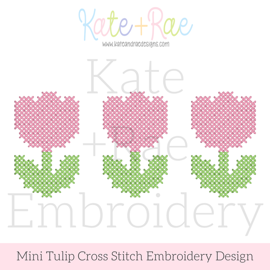 Mini Tulip Trio Cross Stitch Embroidery Design