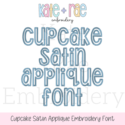 Cupcake Satin Stitch Applique Font