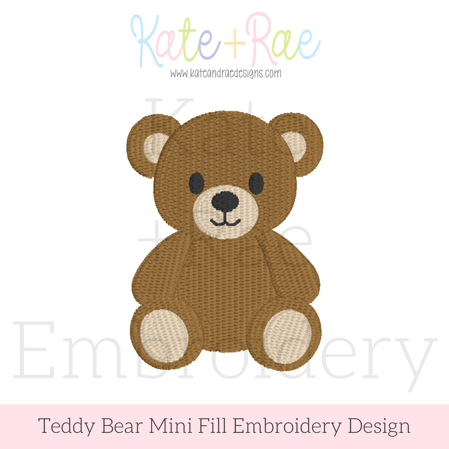 Teddy Bear Mini Fill Stitch Embroidery Design