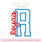 Royals Side Cut Out Satin Stitch Applique Embroidery Design