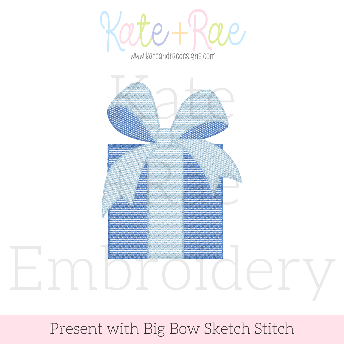 Present/ Gift with Big Bow Mini Fill Embroidery Design