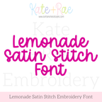 Lemonade Satin Script Script Embroidery Font