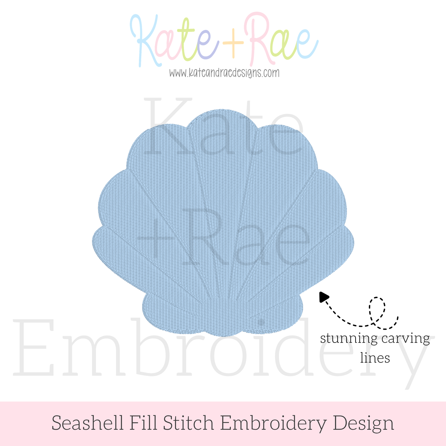 Seashell Mini Fill Stitch Embroidery Design