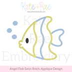 Angel Fish Satin Stitch Applique Embroidery Design