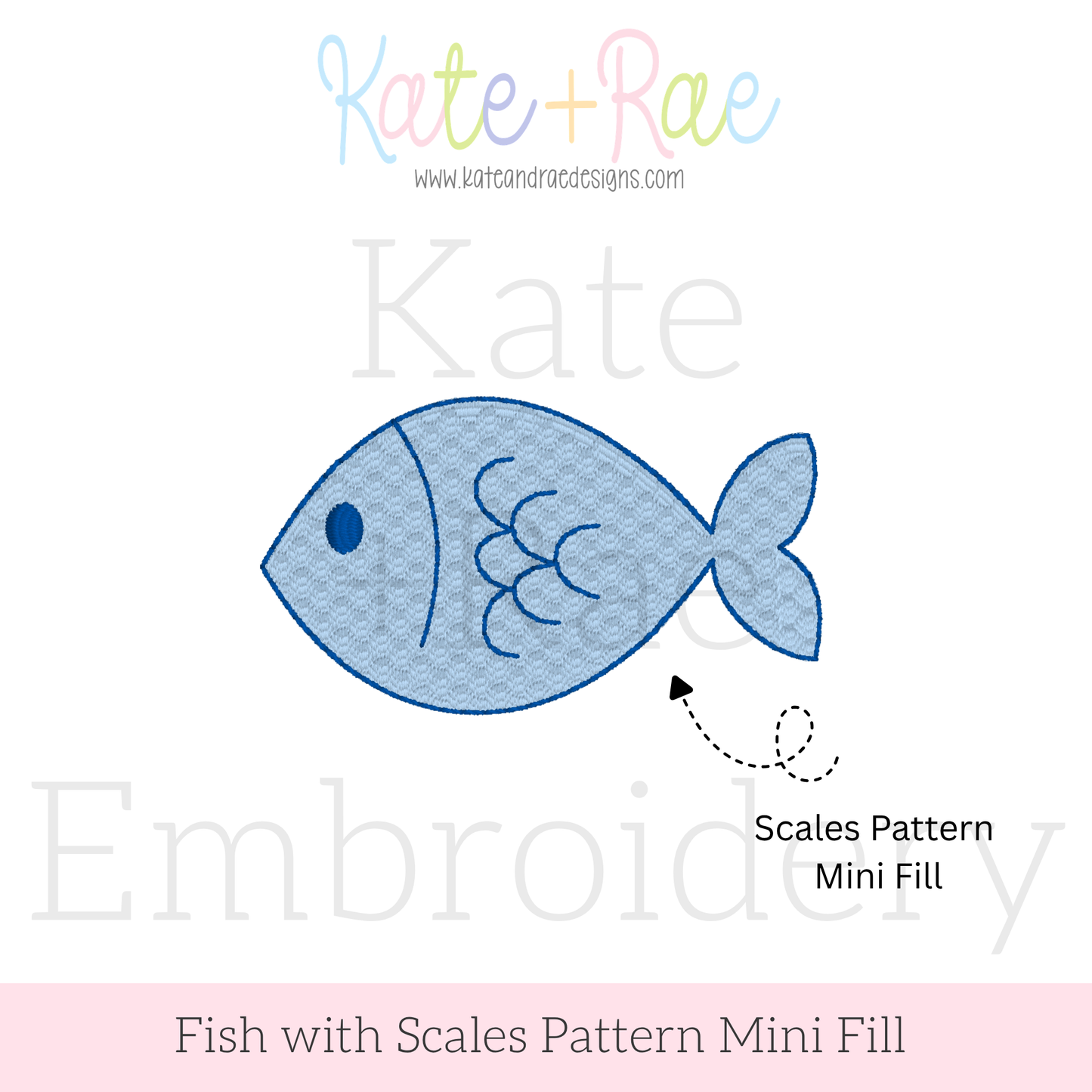 Fish Mini Fill with Scales Pattern Embroidery Design