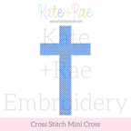 Cross Stitch Mini Cross Embroidery Design: Design preview of a blue cross stitch mini cross