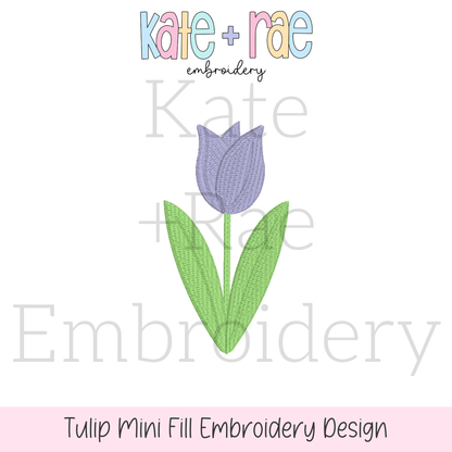 Spring Tulip Mini Fill Stitch Embroidery Design