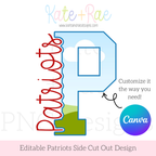 Patriots Side Cut Out Canva Frame