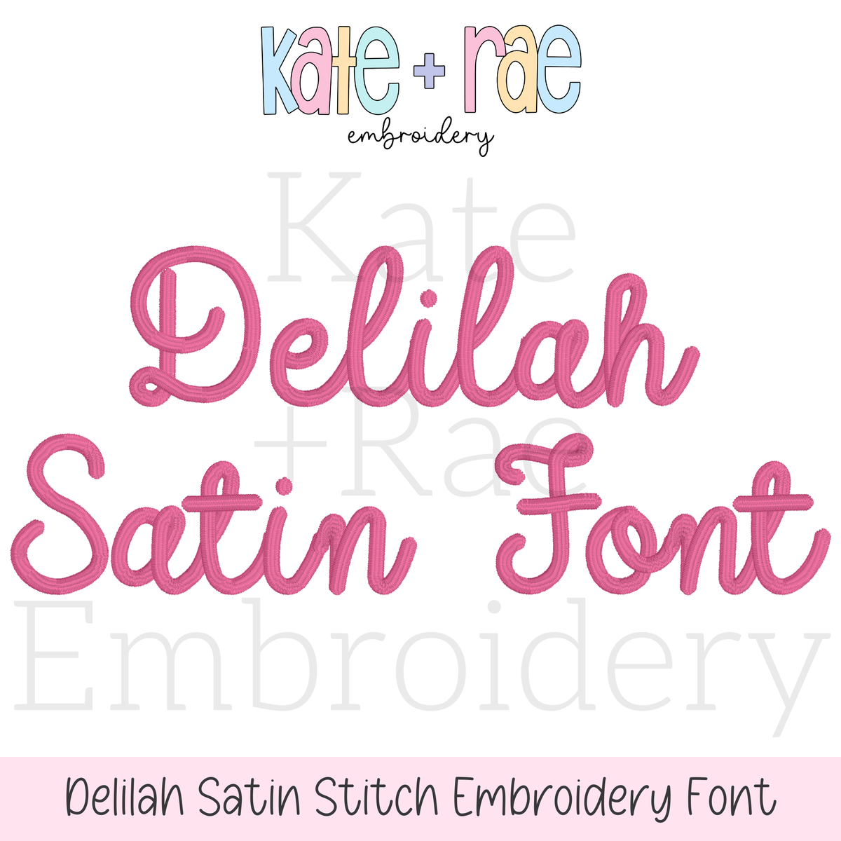 Delilah Satin Stitch Embroidery Font