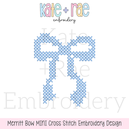 Merritt Bow MINI Cross Stitch Embroidery Design