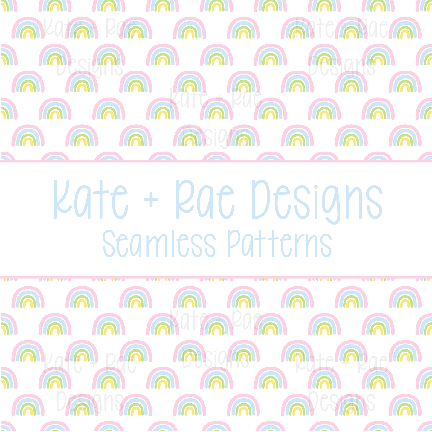 Pink Rainbow Seamless Pattern