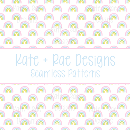 Pink Rainbow Seamless Pattern