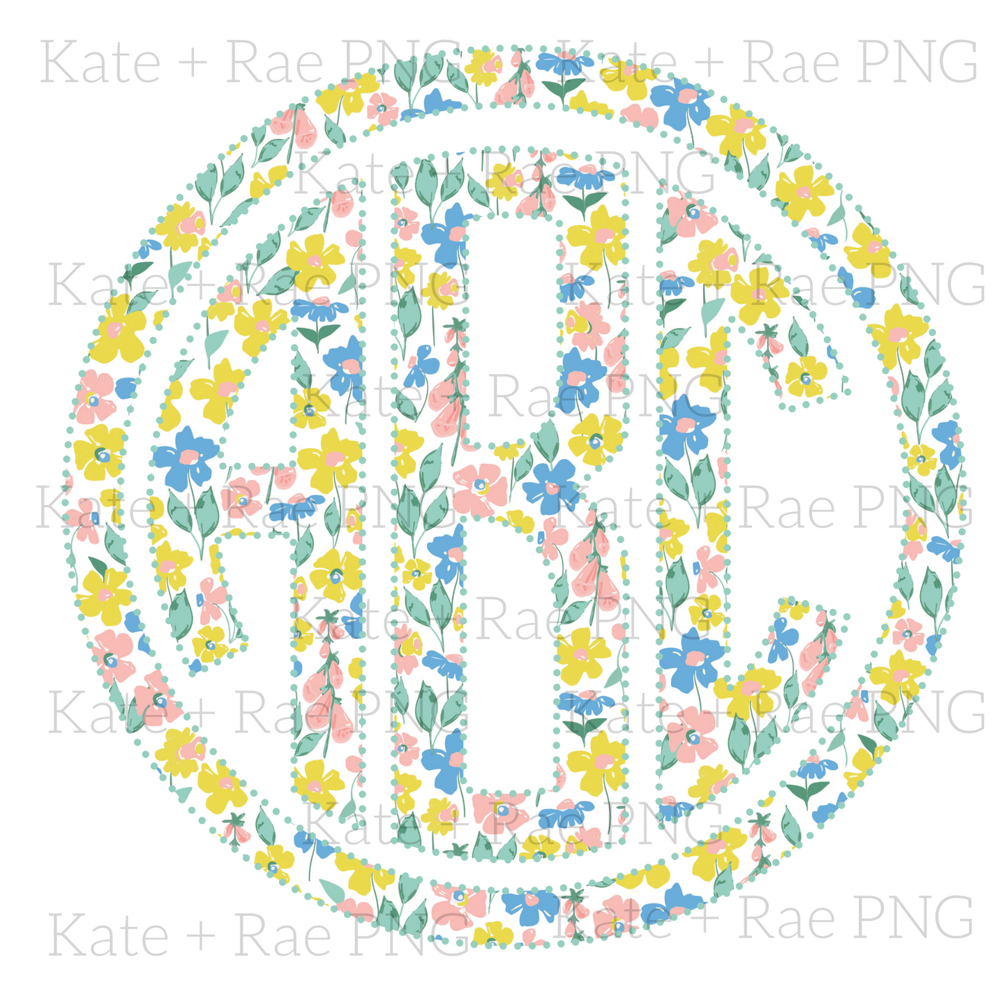 Floral Circle Monogram