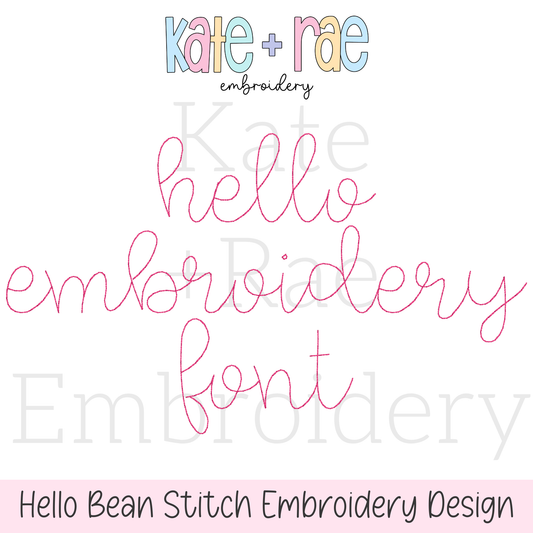 Hello Bean Stitch Embroidery Font