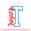 Trojans Side Cut Out Satin Stitch Applique Embroidery Design