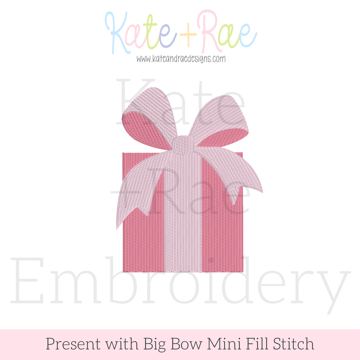 Present/ Gift with Big Bow Mini Fill Embroidery Design