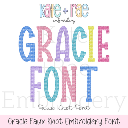 Gracie Faux French Knot Motif Fill Stitch Embroidery Font