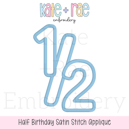One Half Satin Stitch Applique Embroidery Design
