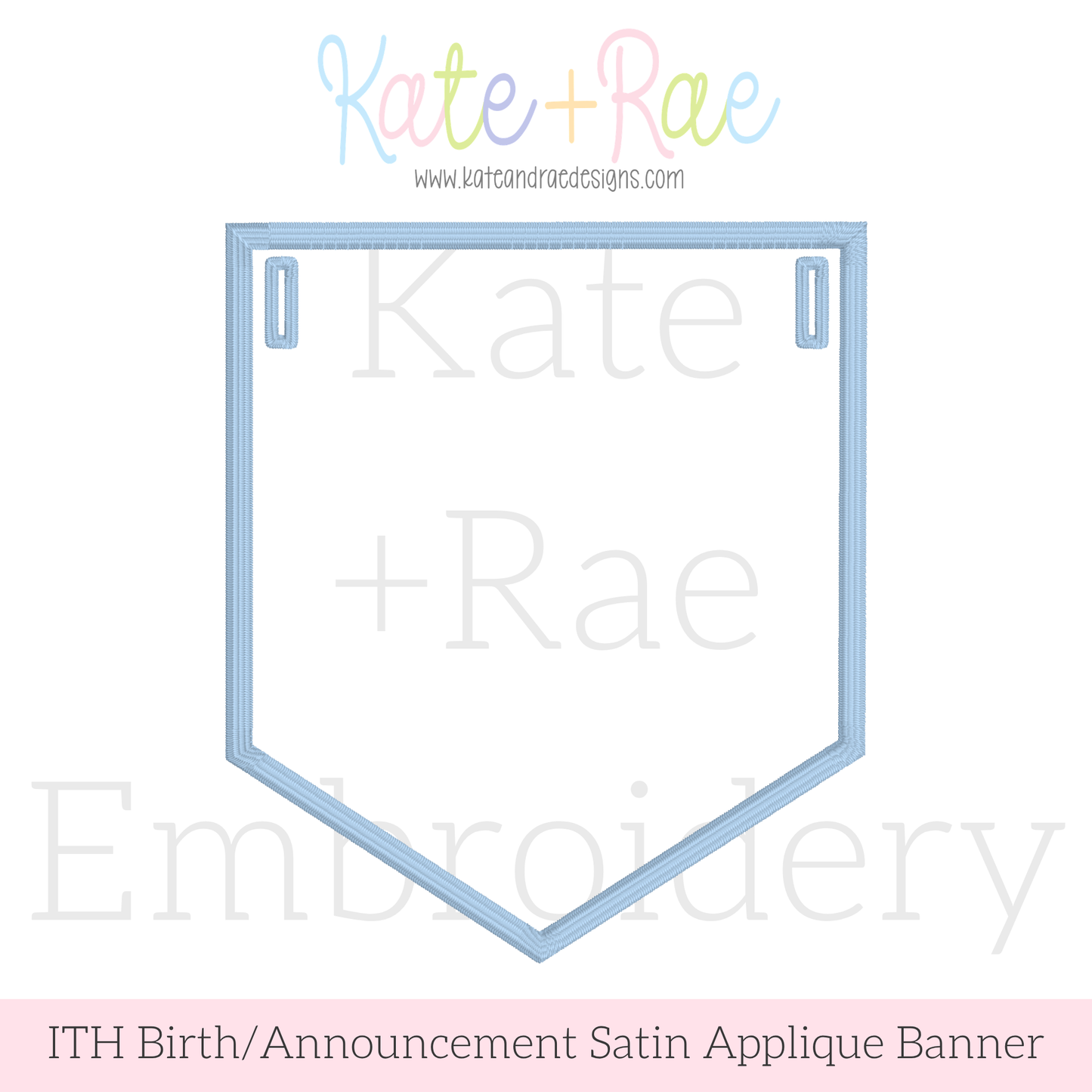Birth/ Birthday Satin Stitch Applique Banner In The Hoop Embroidery Design