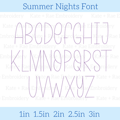Summer Nights Bean Stitch Embroidery Font