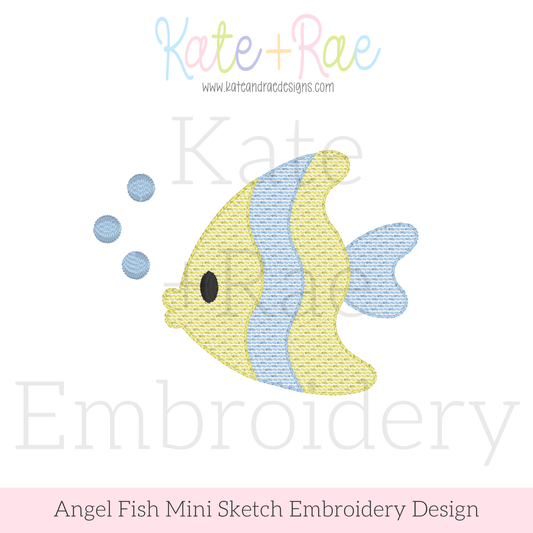 Angel Fish Mini Sketch Stitch Embroidery Design