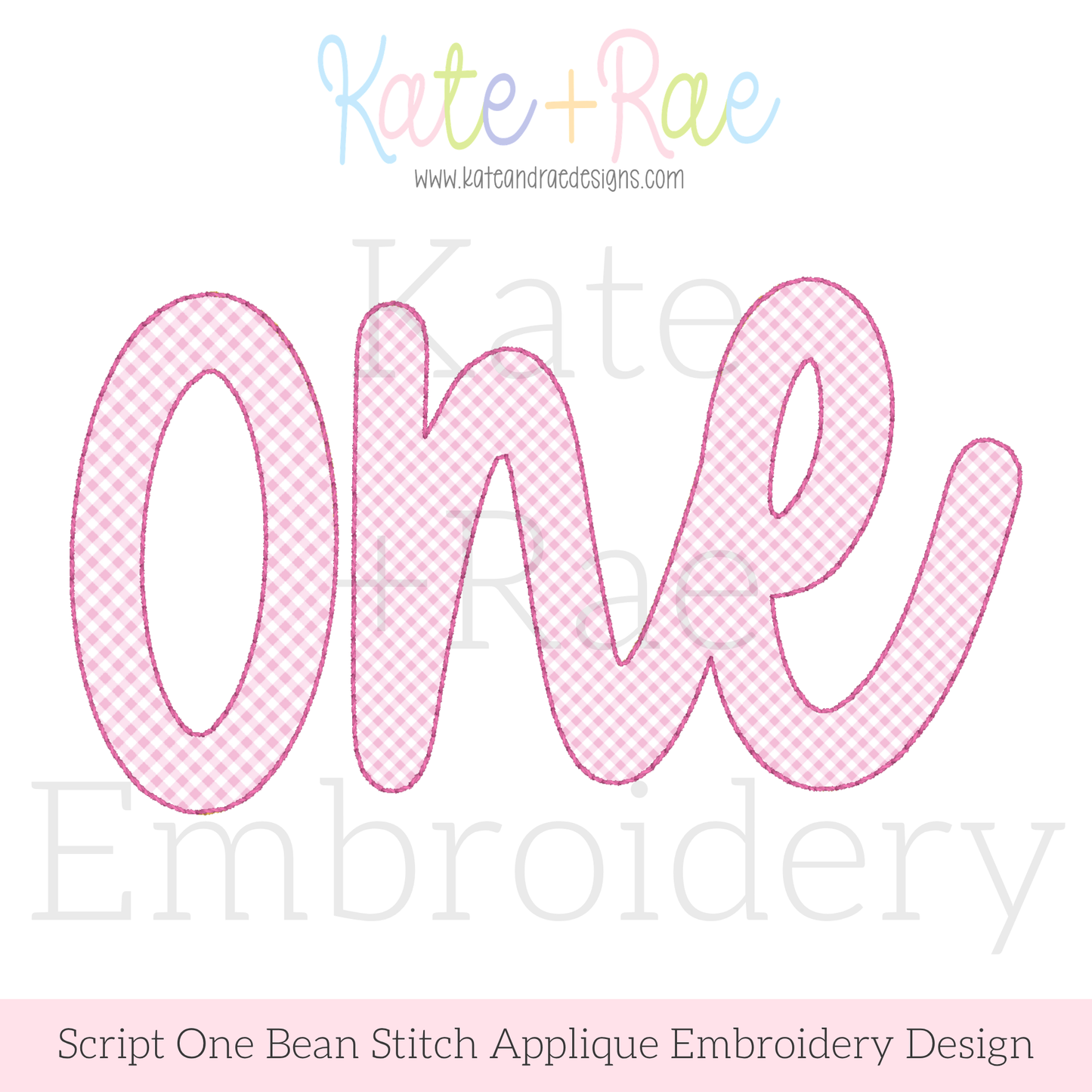Script One Bean Stitch Applique Embroidery Design