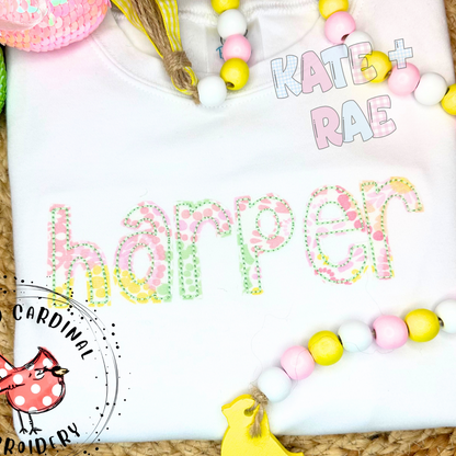 Cupcake Bean Stitch Applique Font