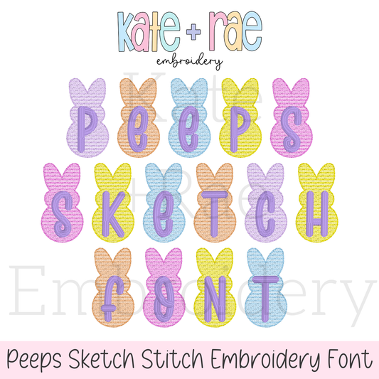 Peeps Sketch Stitch Embroidery Design