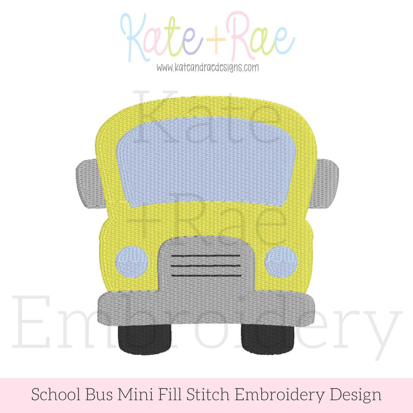 Back to School Bus Mini Fill Embroidery Design