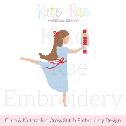 Clara and Nutcracker Cross Stitch Embroidery Desgin