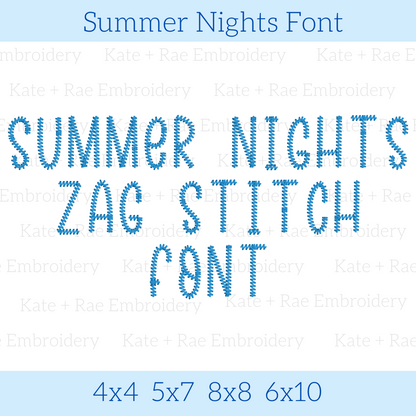 Summer Nights Zag Stitch Font