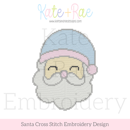 Santa Claus Cross Stitch Embroidery Design