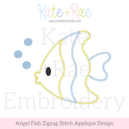 Angel Fish Zigzag Stitch Applique Embroidery Design