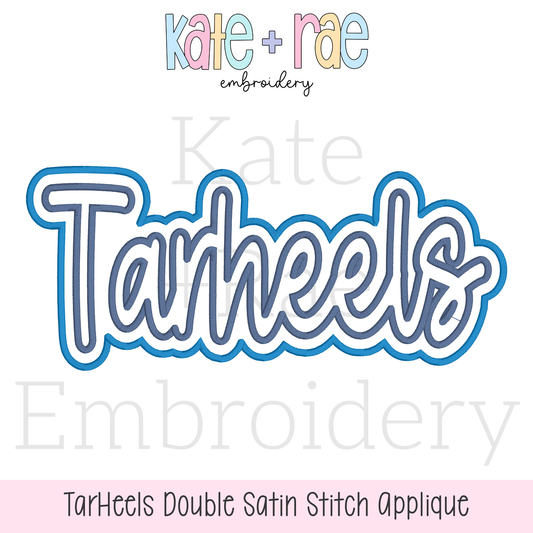 TarHeels Double Satin Stitch Applique Embroidery Design