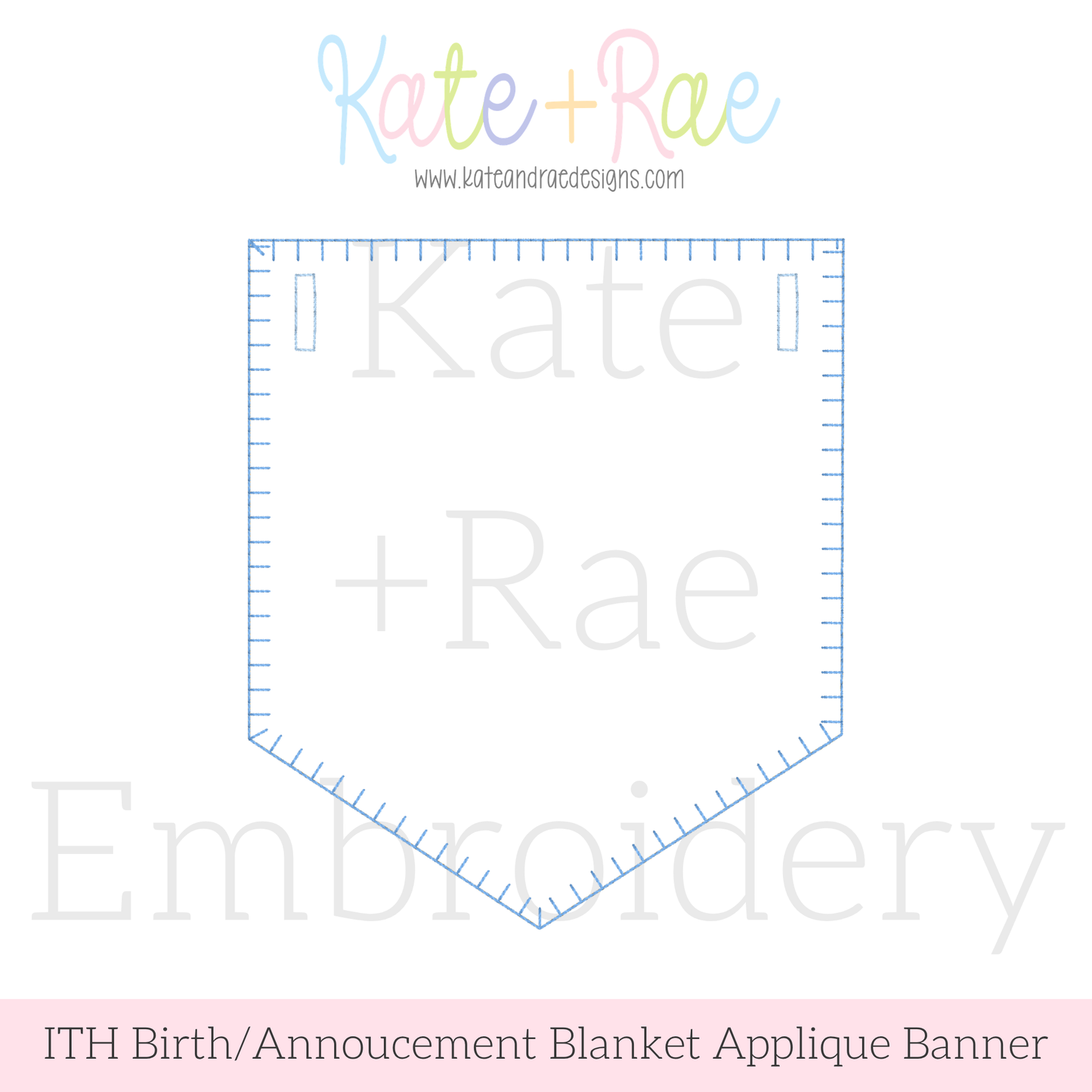 Birth/ Birthday Blanket Stitch Applique Banner In The Hoop Embroidery Design