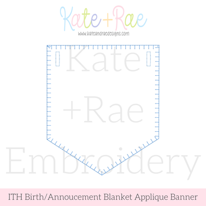 Birth/ Birthday Blanket Stitch Applique Banner In The Hoop Embroidery Design