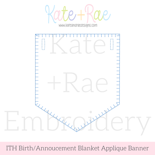 Birth/ Birthday Blanket Stitch Applique Banner In The Hoop Embroidery Design