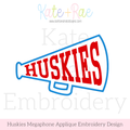 Huskies Megaphone Satin Stitch Applique Embroidery Design