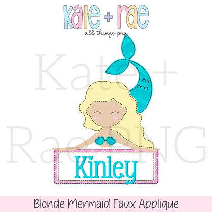Mermaid Bundle with Name Plate PNG