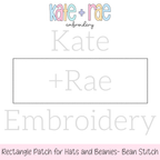 Rectangle Bean Stitch Applique Patch Embroidery Design for Hats & Beanies: Design preview of a rectangle bean stitch outline patch for hats and beanies