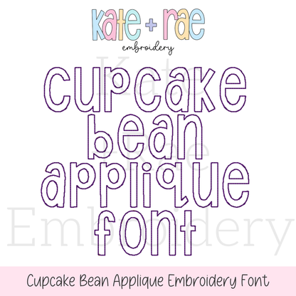 Cupcake Bean Stitch Applique Font