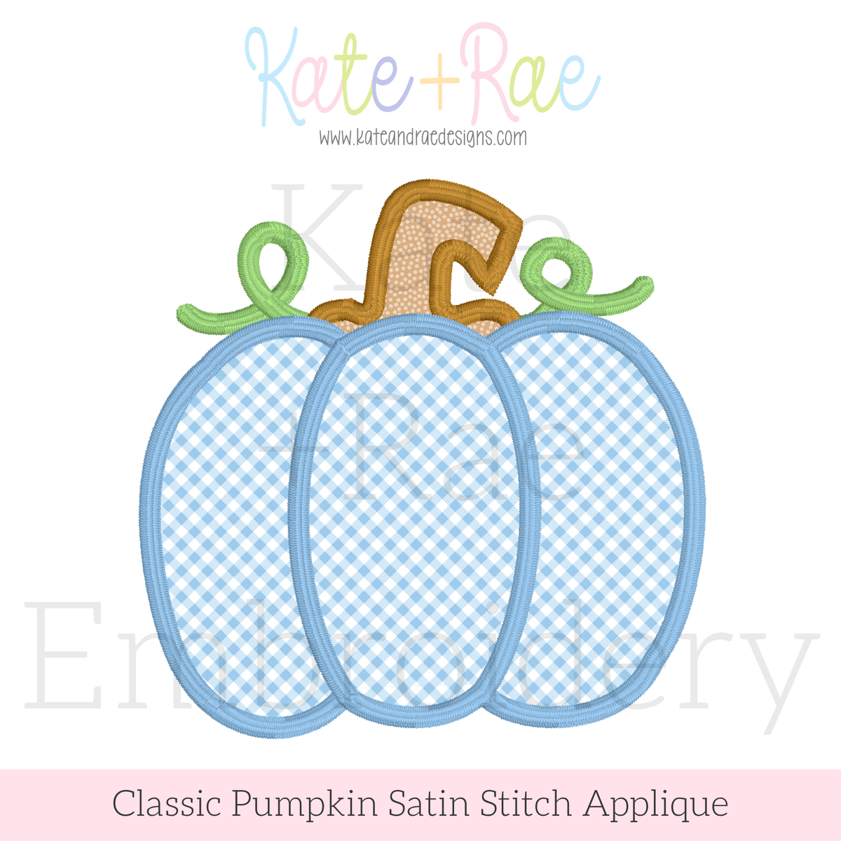 Classic Pumpkin Satin Stitch Applique Embroidery Design