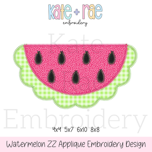Watermelon Zigzag Applique Embroidery Design