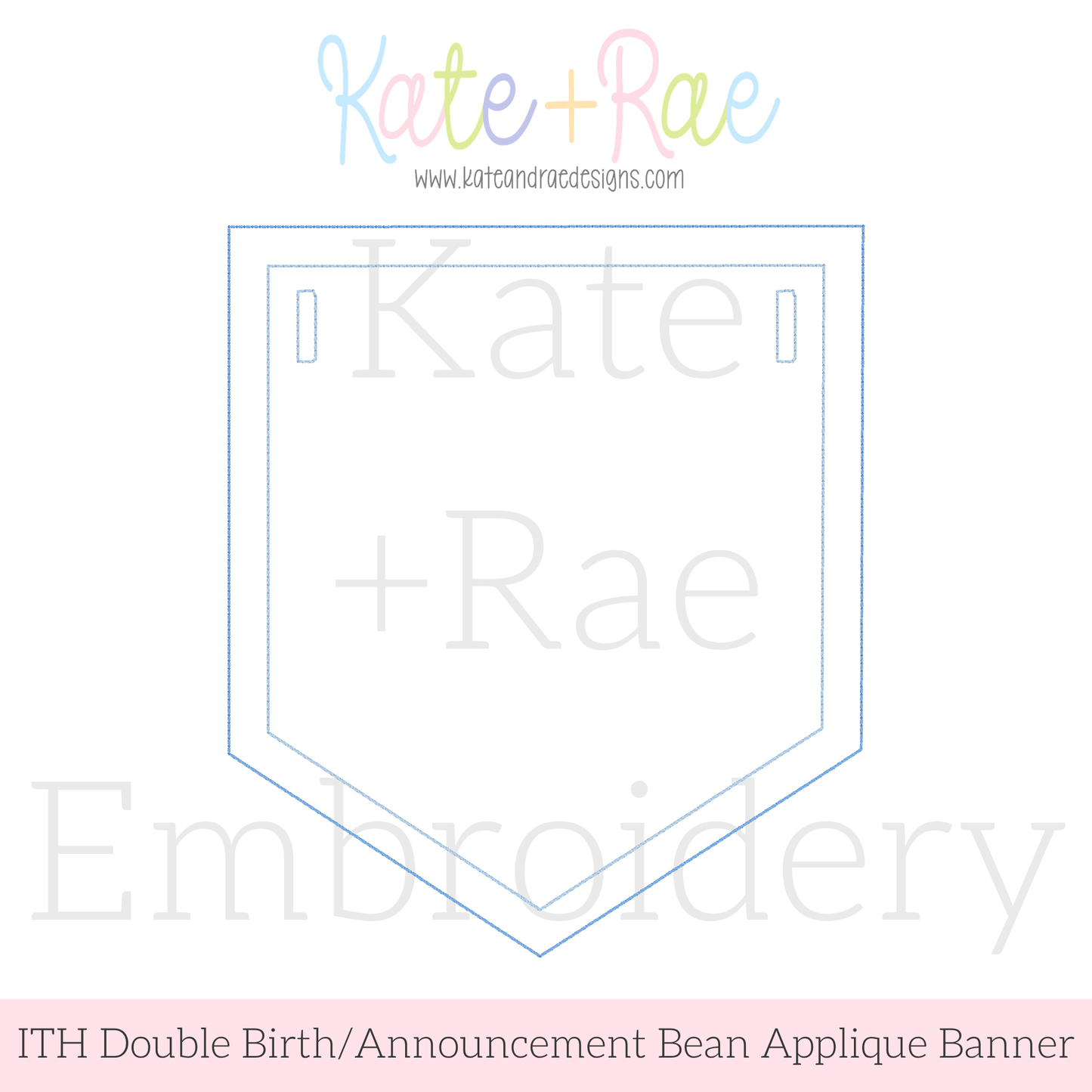 Birth/ Birthday Double Bean Stitch Applique Banner In The Hoop Embroidery Design