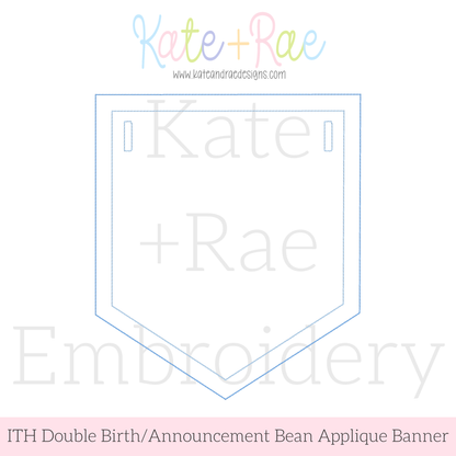 Birth/ Birthday Double Bean Stitch Applique Banner In The Hoop Embroidery Design